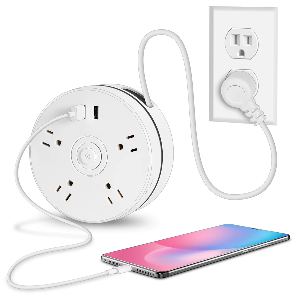 Miniatura 7 de Extensión Eléctrica Redonda Multitoma 6p